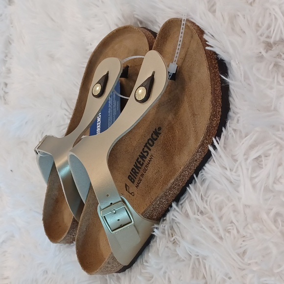 BRAND NEW Birkenstock Gizeh Soft Cork Footbed Thong Gold EU Size 40 - Picture 7 of 16